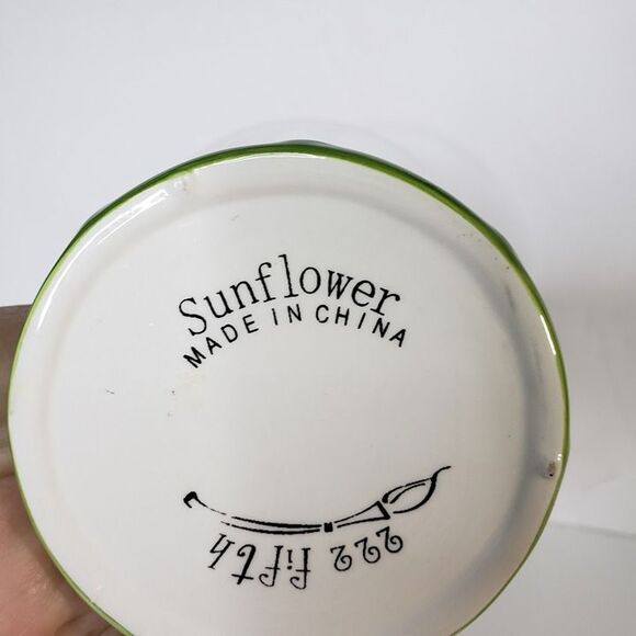 222 Fifth Yellow Sunflower Tall Margarita Glass Large Tropical Coastal - Picture 4 of 7